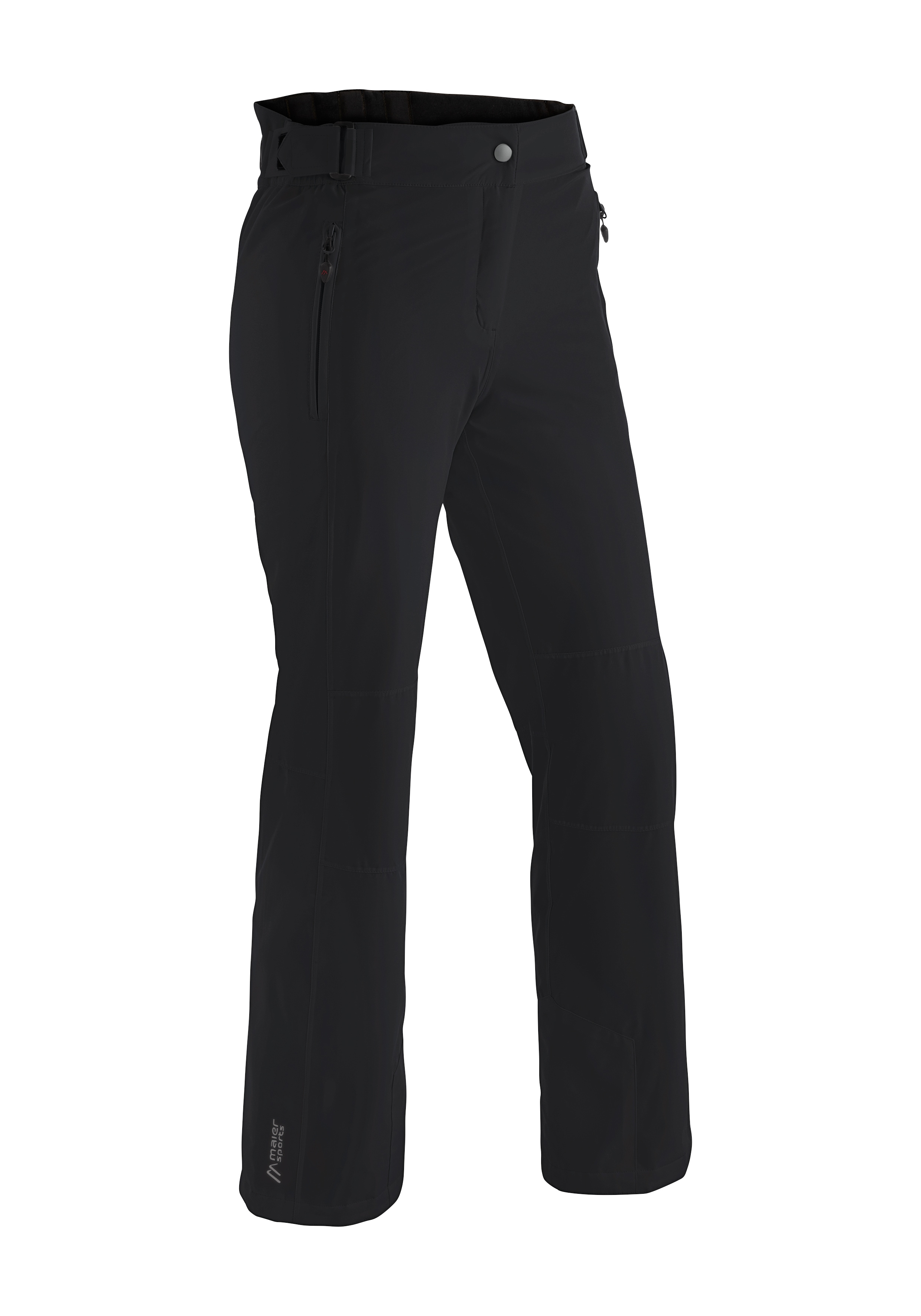 Skihose MAIER SPORTS "Vroni slim", Damen, Gr. 24, Kurzgrößen, schwarz, 100% Polyester, Hosen, Damen Schneehose, wind- und wasserdicht, 2 RV-Taschen, Slim Fit Image