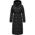 Steppmantel RAGWEAR "Niara Long", Damen, Gr. L (40), schwarz, Obermaterial: 100% Nylon, Innenfutter: 100% Polyester, Wattierung: 100% Polyester, modisch, gerade ca. Mitte Wade, hoch geschlossener Ausschnitt, Langarm Ärmel ohne Ärmelschlitz...