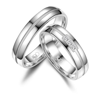 Verlobungsring MARRYA "Silber Ringe Trauringe Eheringe Partnerringe" Gr. 62, silber (herren ring, silber), Fingerringe, 