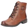 Schnürstiefelette RIEKER, Damen, Gr. 37, braun, Lederimitat, used, klassisch, Schuhe, Schnürboots, Klassik-Boots, Blockabsatz, in Used-Optik