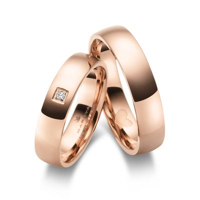 Verlobungsring MARRYA "Edelstahl Ringe Trauringe Eheringe Partnerringe" Gr. 64, rosa (herren ring, rosé), Fingerringe, D