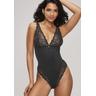 Body LASCANA Gr. 34, N-Gr, schwarz Damen Bodies mit hohen Beinausschnitten