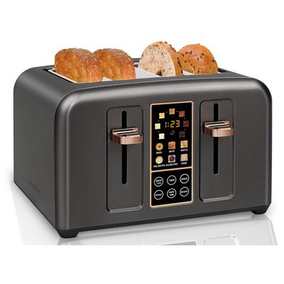 SEEDEEM Toaster 4 Slice, Stainless Toaster LCD Display, Touch Button, 6 Bread Selection, 7 Shade Setting