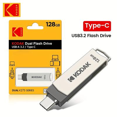 TEMU Kodak K273 Double Nip Usb , U Disk, Usb 3.2, 32gb, 64gb, 128gb, Metal Otg , 100%