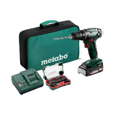 Akku-Bohrschrauber bs 18 Set 1x 2,0 Ah Akku + Ladegerät + Bit-Box in Tasche - Metabo