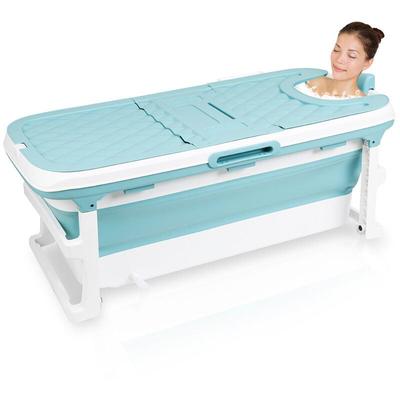 SWANEW Badewanne Erwachsene tragbar Badewanne Faltbare Wannemit Abdeckung für Dusche und Spa 132cm