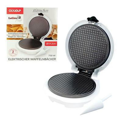 Elektrischer Waffelnbäcker Waffeleisen Hörnchen Eis mit Kegel für Hörnchen - weiß