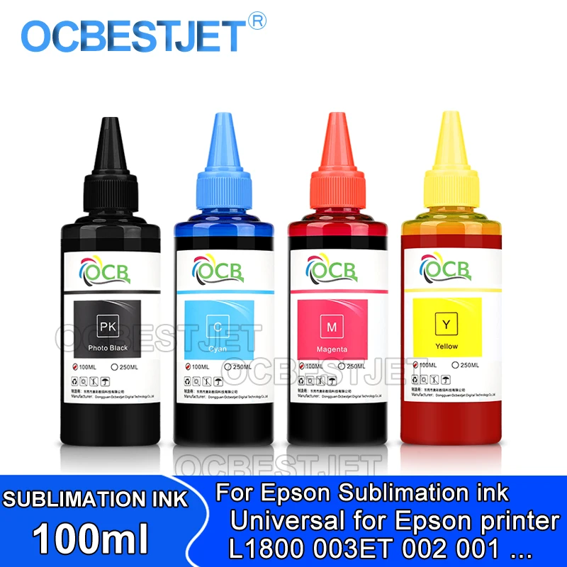 Encre de sublimation universelle 100ml pour imprimante de bureau Epson, T-shirt de transfert de chaleur pour série Epson 003 ET 002 001 115