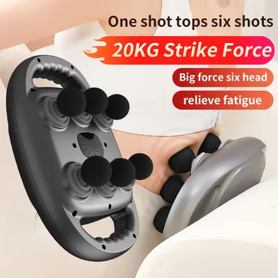 Six Heads Fascia Gun High-frequency Vibration Deep Massage Device for Shoulder Waist Back Leg Body