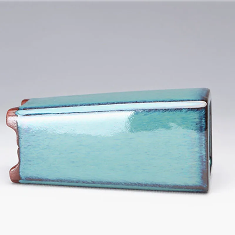 Lila Ton Blumentopf Sukkulenten Keramik dicke hohe Vase mit Drainage loch für Indoor Outdoor Hausgarten Image