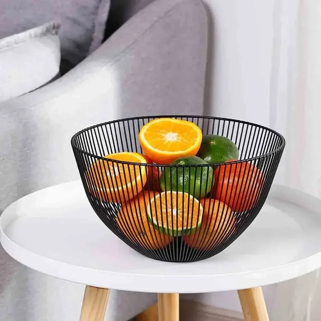 Haushalt Werkzeuge Lagerung Korb Schwarz Tisch Dekor Metall Candy Dish Küche Obst Schüssel Lebensmittel Körbe Eisen Gemüse Hause Halter