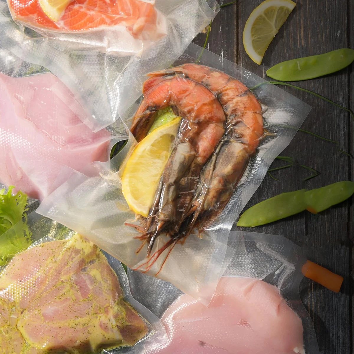 5-Rolle 3m vakuum versiegelte Beutel rolle, frei von Bisphenol a, sieben schicht iger coextrudierter Diamantkorn-Lebensmittel verpackungs beutel Image