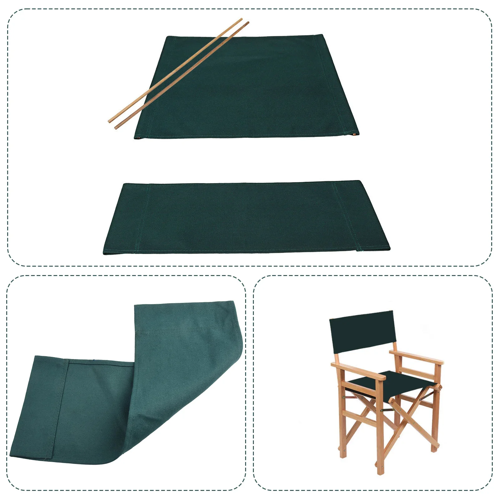 Casual Direktoren Stühle Abdeckung Hocker Schutz Ersatz Leinwand Abdeckungen Kit Outdoor Garten Stuhl Leinwand Ersetzen Befestigung Image