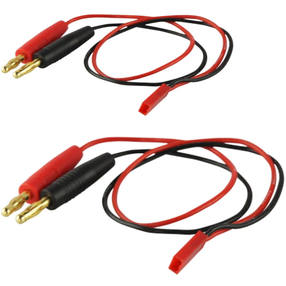 RC-Kabel, 2 Stück, 4 mm, 4,0 mm männlicher Bananenstecker, Ladekabel auf JST 22awg, weiches Silikon-Ladekabel, 30 cm, 11,8 Zoll Image