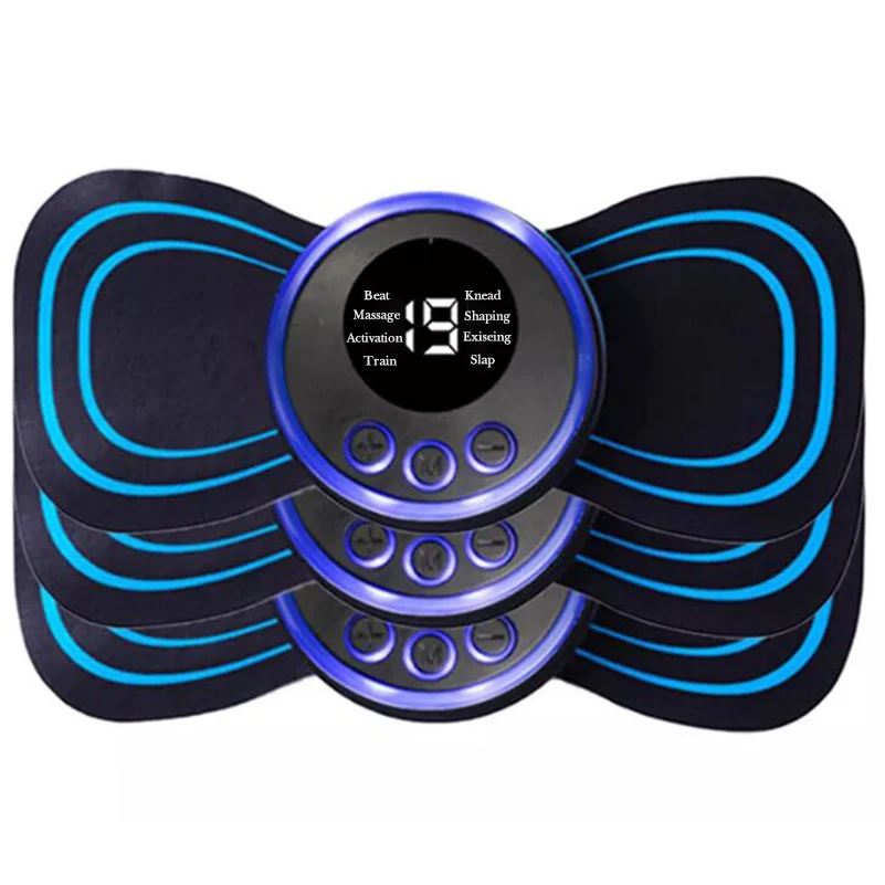 4pcs lcd display ems Nacken massage Elektro massage gerät Hals Nacken Rücken Patch 8 Modus Puls Muskels timulator tragbare Linderung Schmerzen