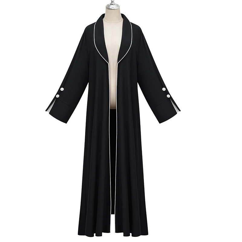 Elegante muslimische Ramadan Eid Kimono Strickjacke mit geteilten Ärmeln Abaya Damen Dubai Truthahn Islam Abayas für Frauen lange plissierte Kleid Roben Image