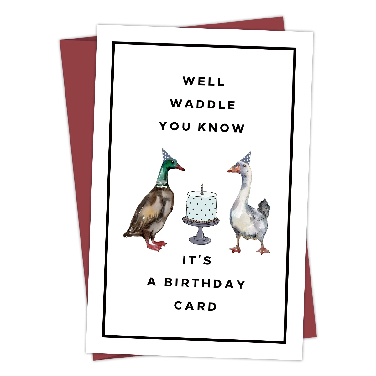 1 Set lustige Enten-Geburtstagskarte für Sie und Ihn, „Well Waddle You Know It's A Birthday“-Karte, „Happy Birthday“-Grußkarte mit Umschlag Image