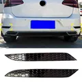 2PCS Gloss Nero Paraurti Posteriore Riflettore Inserto Set A Nido D'ape Per Volkswagen Golf 7.5 GTI R GTD GTE 2017-2020 Accessori Auto ﻿