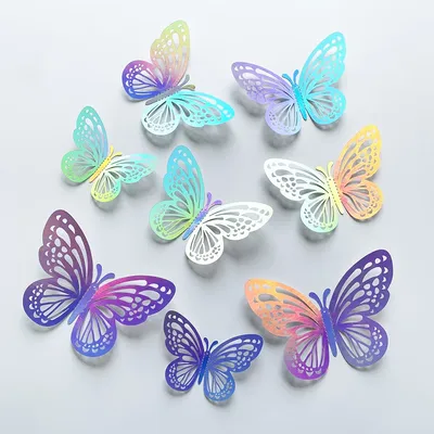 60 teile/paket 3D bunte silberne Schmetterlinge diy Hochzeit Festival Party Ballon Dekoration Wand Image