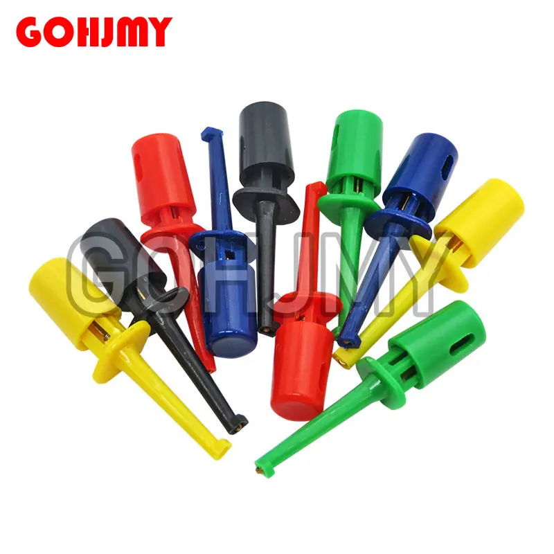 10 Stück Mini Single Test Haken Clip Test Sonde für elektronische Prüfung ic Grabber kleine runde Krokodil Clip Haken Test Clip Image