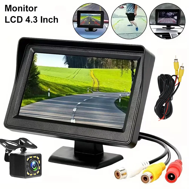 Einfache Installation 4.3 "Auto-Rückwärts monitor für Fahrzeug Van Nachtsicht-Parks ystem wasserdichte Rückfahr kamera Image