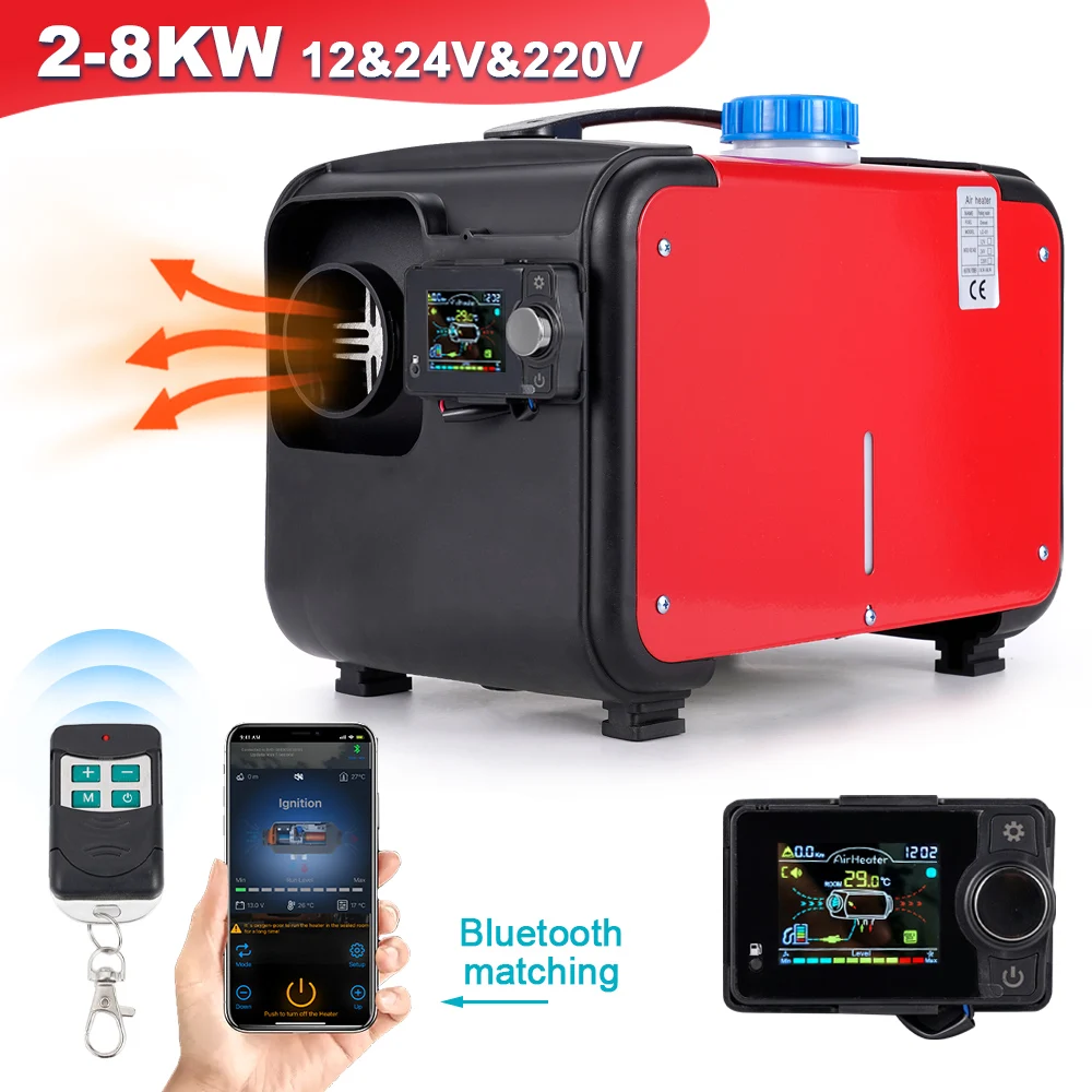 12V/24V/220V Universal Auto Diesel Lufter hitzer tragbar alles in einem Standheizung Bluetooth-Fernbedienung für PKW-LKW-Heizung Image