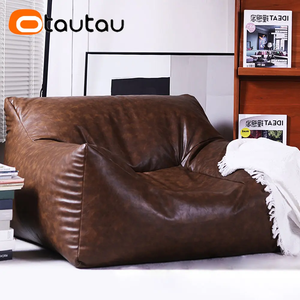 Otautau King Size Kunstleder Hocker Einzels ofa Sitzsack bezug ohne Füllstoff bequeme Sitzsack Sessel Spiel Film Sack Stuhl sf046