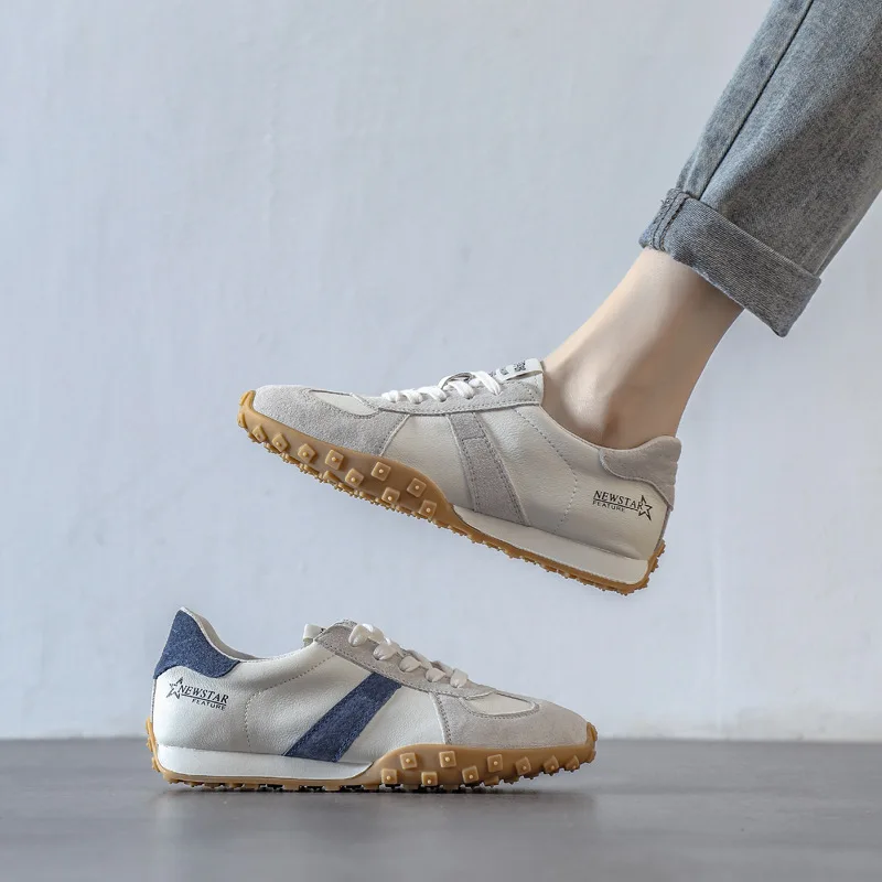 Bequeme Freizeitschuhe für Damen, weiches Leder, weiße Schuhe, Sommer 204, neue Schnürschuhe, flache, lässige Sportschuhe für Damen, Laufschuhe