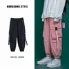 Herren Jogger Freizeit hose mit Streetwear rosa Cargo hose Multi-Pocket Harajuku schwarze Hip Hop Hose für Herren große S-3XL