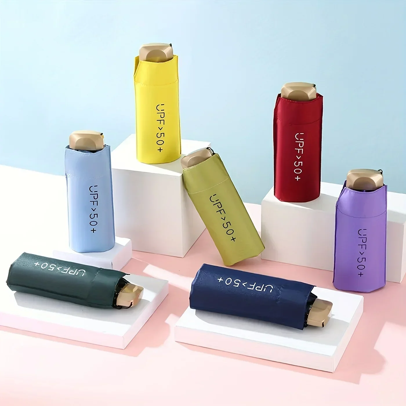 Mini Sonnenschirm kleine Tasche Regen Reises chirm Vinyl Falt schirm UV-Schutz Sonnenschutz Tasche Sonnenschirm Kapsel Image