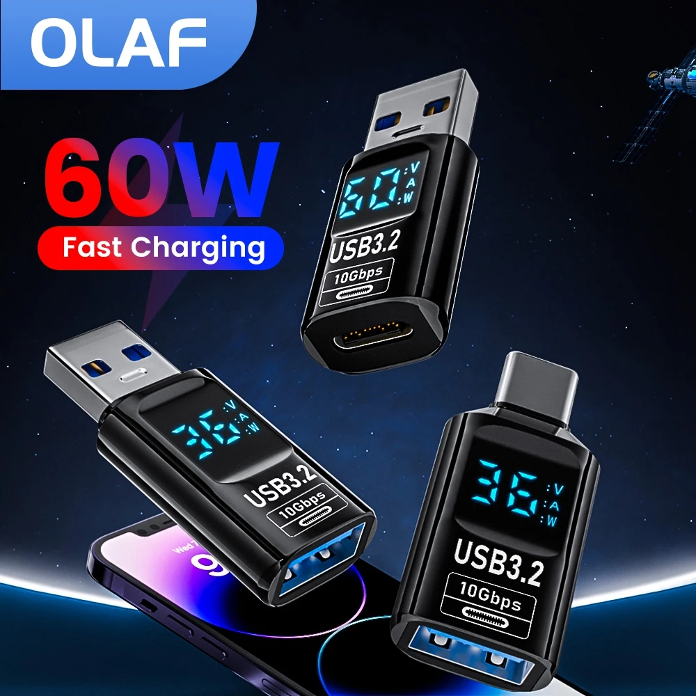 Adattatore display digitale USB 3.2 Convertitore USB maschio a USB femmina da 10 Gbps Adattatore USB C per trasferimento dati di ricarica rapida per PC portatile