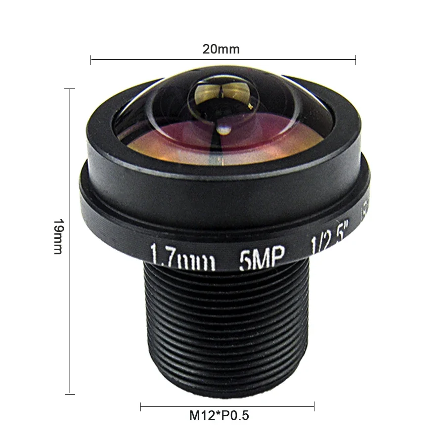 1,7 mm Fischaugenobjektiv 5 Megapixel für HD CCTV IP-Kamerahalterung 1/2,5 Zoll F2.0 180 Grad Weitwinkel-Panorama-CCTV-Objektiv Kamerazubehör Image