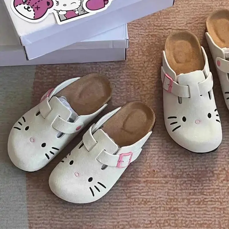 Sanrio Hello Kitty Cute Anime Pantofole Estate femminile Suola spessa Scarpe basse Dolce cartone animato Pantofole antiscivolo per esterni Regalo per ragazza
