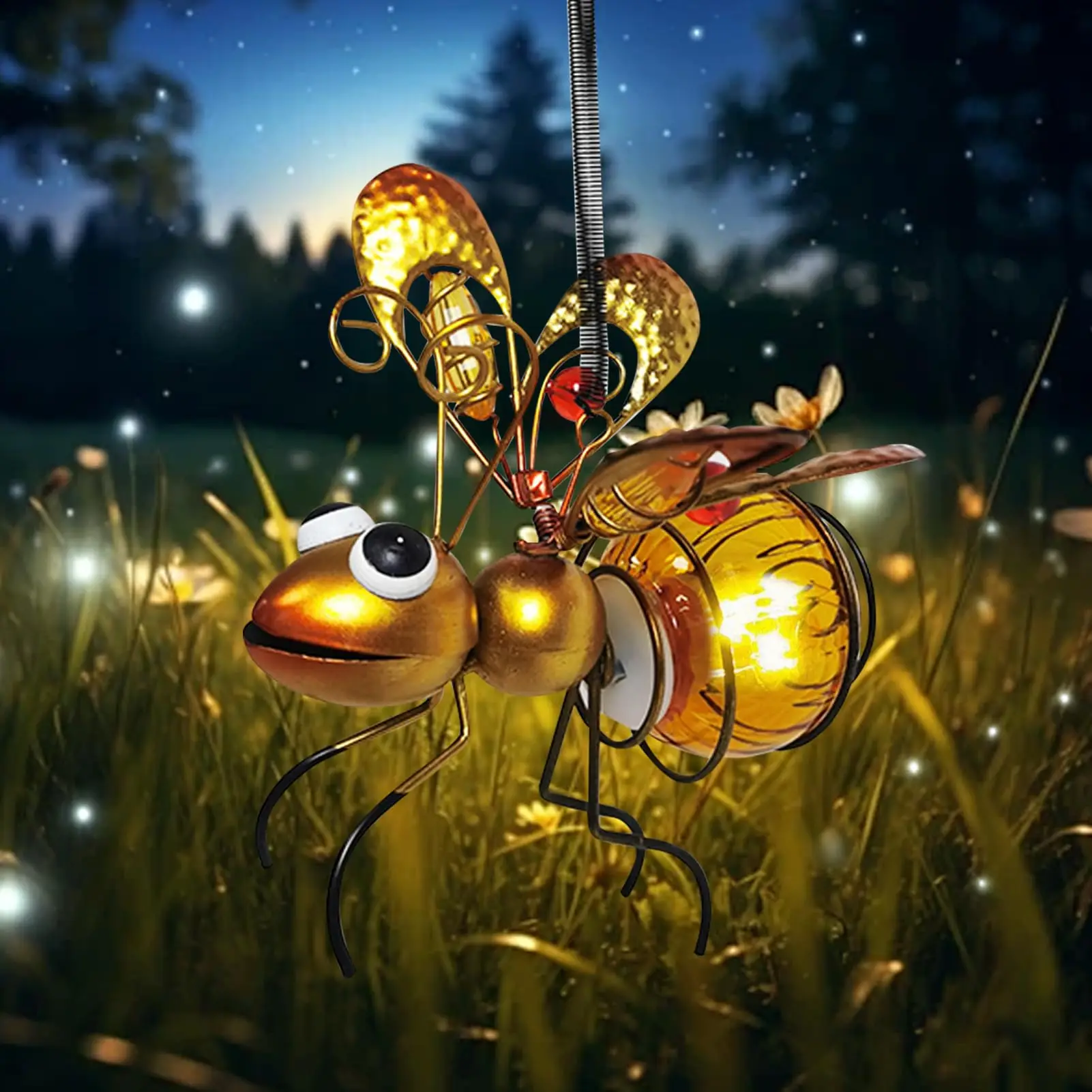 Solar Garten hängen Licht, Metall LED Dekoration, kreative Insekten Design Garten Dekoration Solar hängen Licht Dekoration (Biene)