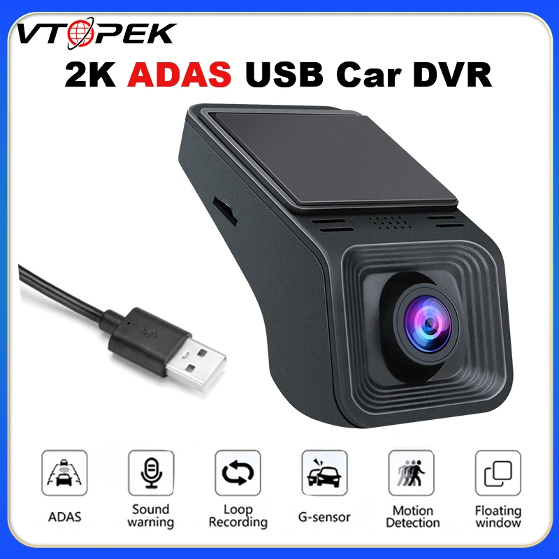 Vtopek 2k adas usb auto dvr hd fahr rekorder für android multimedia radio player kopf einheit dash kamera adas recorder g-shock Image