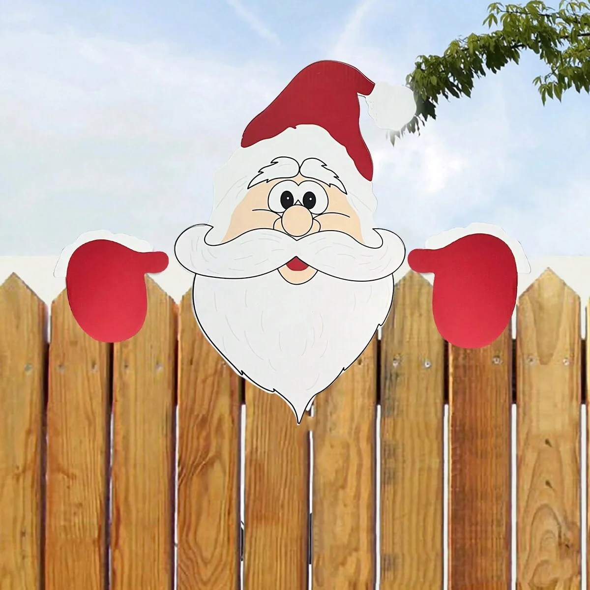 1pc Weihnachten Zaun Dekoration Santa Claus Spähen Garten Hof Dekorationen Outdoor Weihnachten DlY Nette Garten Zaun Zeichen Ornament
