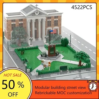Moc Architektur Glocken haus zurück in die Zukunft modulare Uhr Turm Bausteine Zeit Skyline Ziegel Spielzeug für Kinder Geburtstag Image