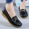 2024 frauen Wohnungen Echtes Leder Schuhe Frau Plattform Casual Weiche frauen Müßiggänger Flach Slip Auf Schuhe Frauen Krankenschwester Damen schuhe