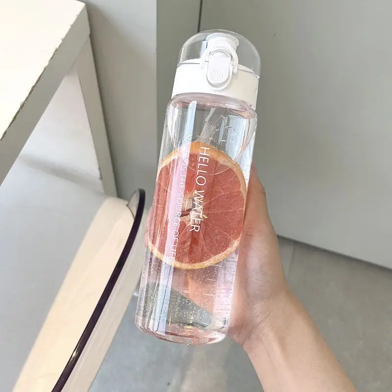 1pc-Sommer-Sportwasserschale, tragbarer Plastik becher mit großer Kapazität, hoch temperatur beständige einfache Anti-Fall-Wasser flasche Image