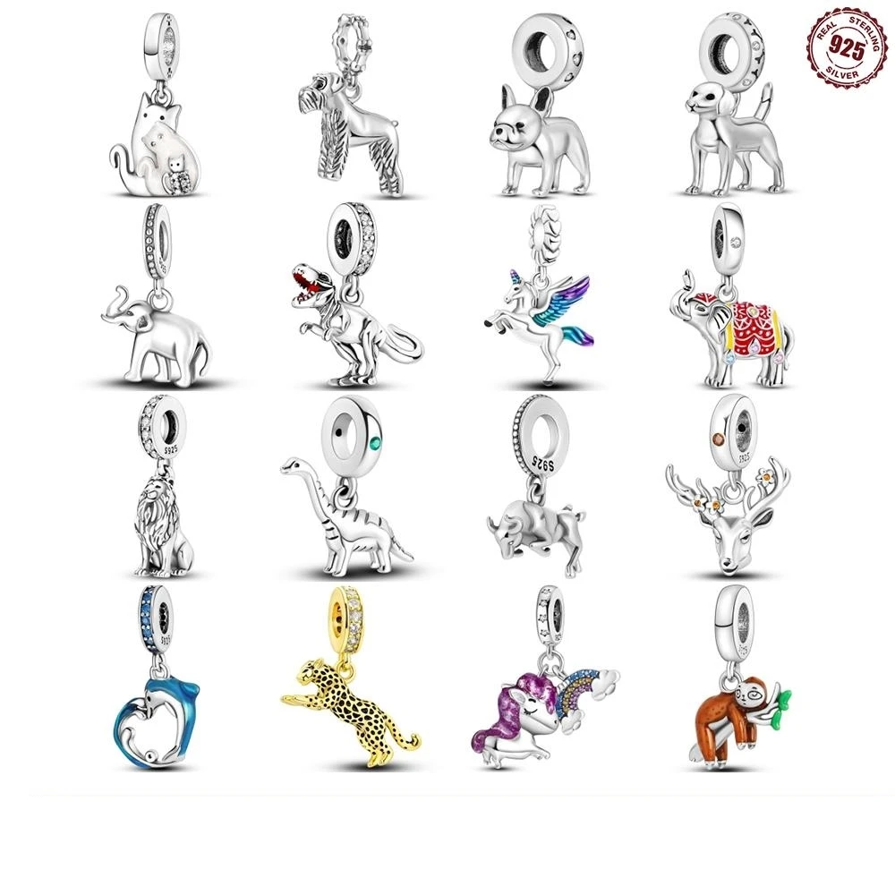 CYCUFF Sommer-Charm aus 925er-Sterlingsilber, Ozean-Schildkröte, Haustiere, Charm-Perlen, passend für Original-Halsketten-Armbänder für Kinder-DIY-Herstellung Image