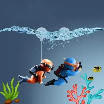 Aquarium Dekorationen Aquarium Zubehör schwimmende Taucher Aquarium Ornamente kleine schwimmende Image