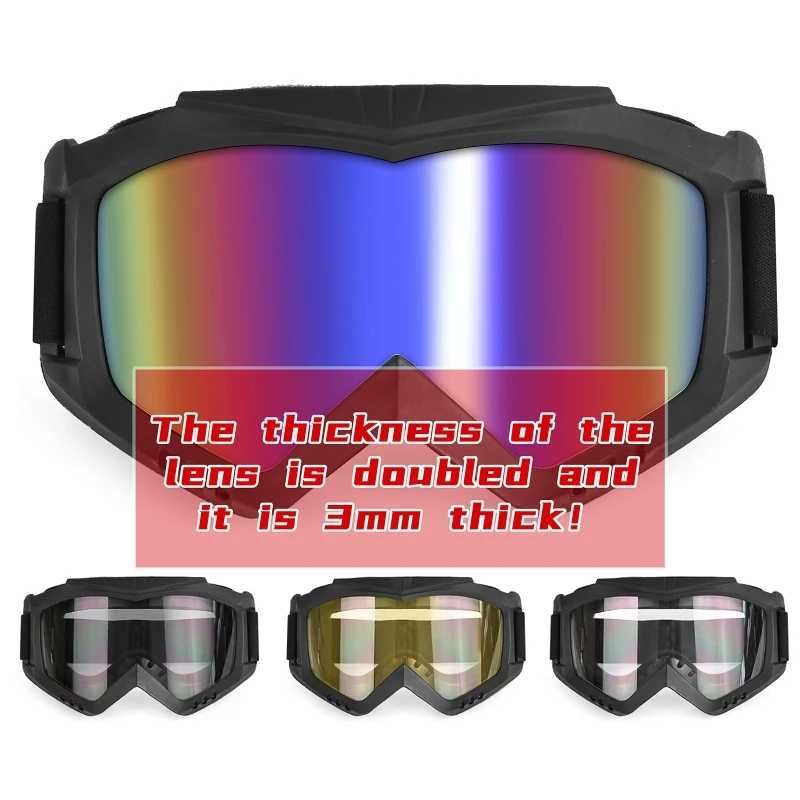 Ski brille farbwechsel nde 3 mm dicke Gläser Anti-UV-Motorrad brille Fahrrad brille für Outdoor-Sportarten Image