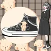 Amy und Michael Süße schöne Mädchen Studenten Casual Tennis Sneakers Kawaii Anime Bär Puppen handgemachte Canvas Schuhe Frauen High Tops