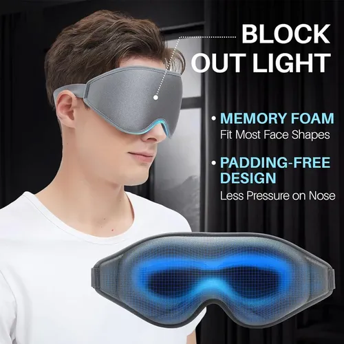 Schlafmaske, 3D-konturierte Augenmaske zum Schlafen, lichtblockierende Schlafmasken für Damen und
