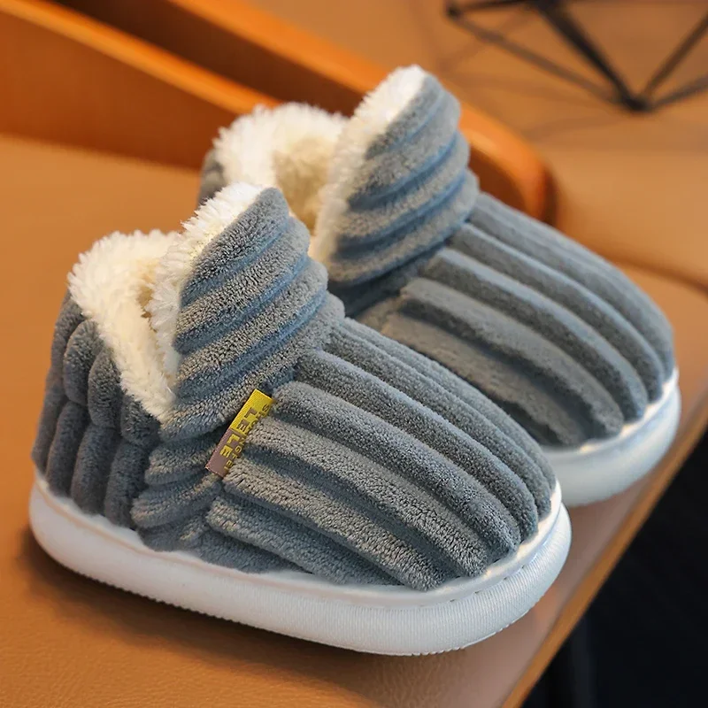 Kinder Winter Plüsch Warme Hausschuhe Kinder Schuhe Mädchen Jungen Schuhe Hause Nicht-slip Schnee Stiefel Student Baumwolle Schuhe 1-10 jahre