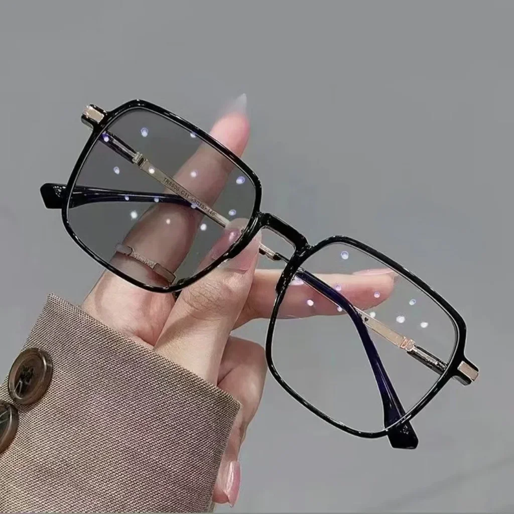 Photochrome Anti-Strahlungs-Brille, Metallbrille für Damen und Herren, Computerbrille Image