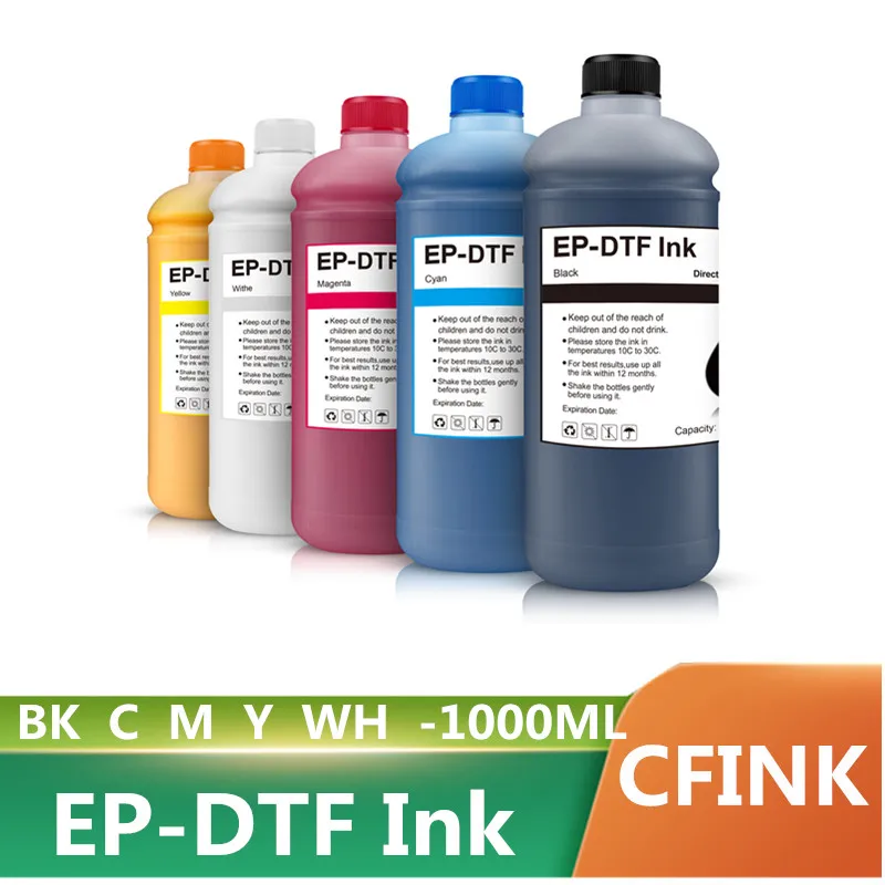 1000ML Weiß DTF TINTE Set Für DTF Film Direkt Transfer Film Wärme Transfer für Epson Drucker Tinte I3200 L1800 L800 l805 PET Film Image