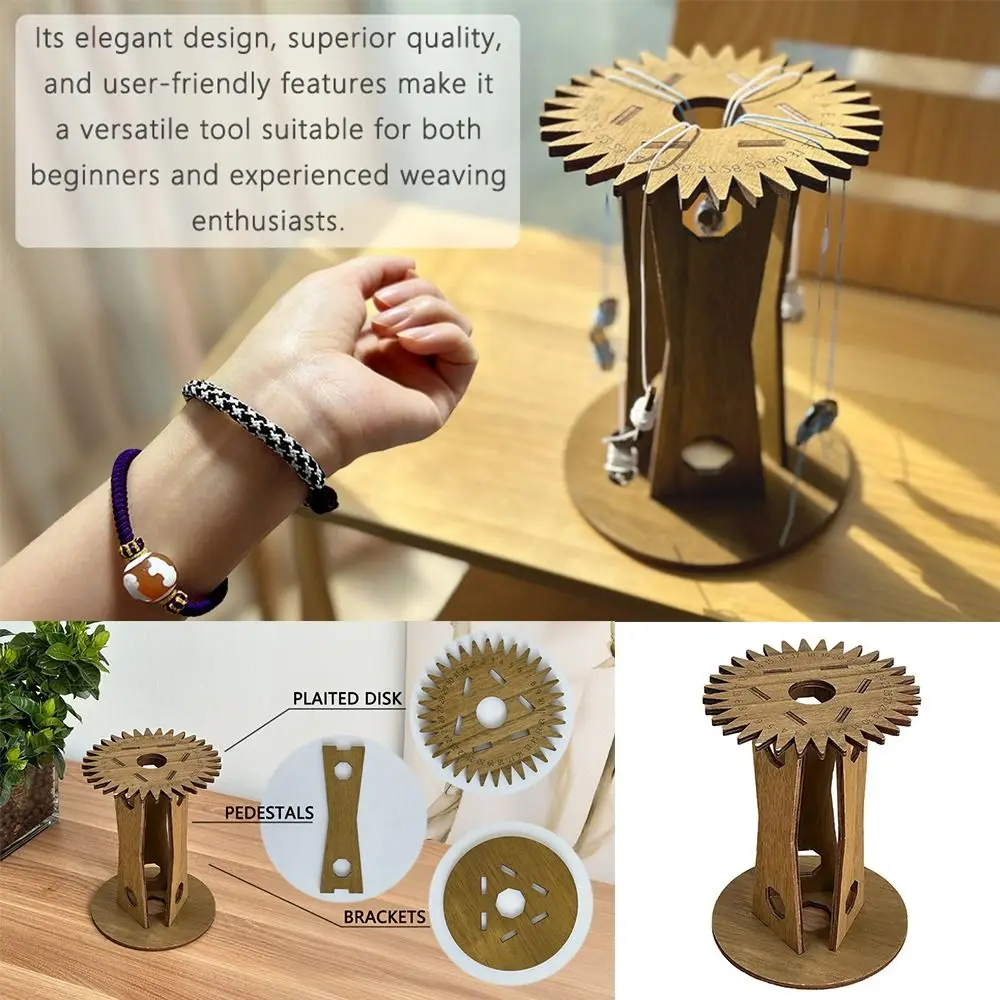 Vertikale Kumihimo Marudai Scheibe Neue DIY Holz Hand Seil Flechten Scheibe Handgemachte Hand Seil Flechten Rahmen Image