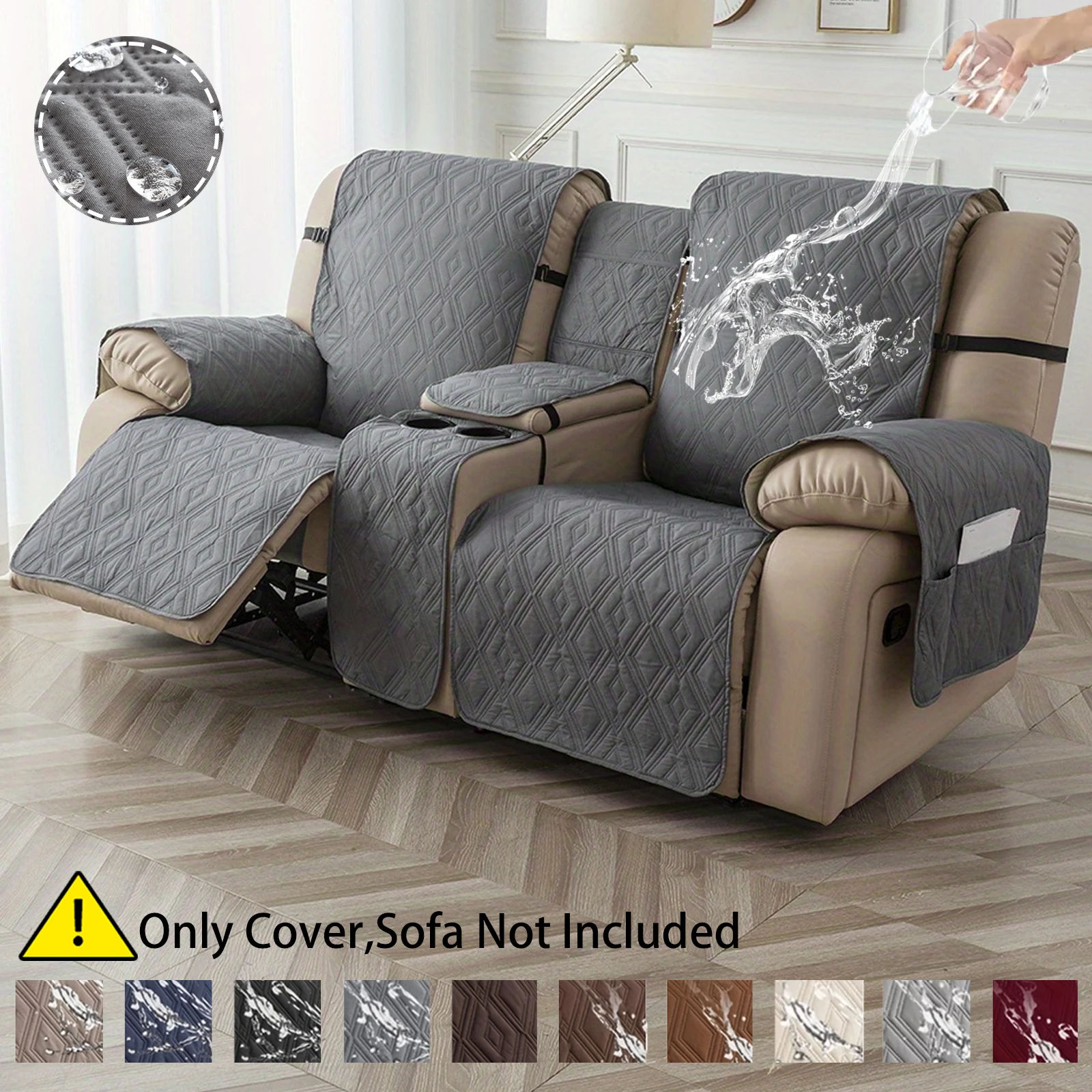 Wasserdichter, rutschfester, abnehmbarer Couch-Schonbezug für Liegesessel, Mittelkonsole, Sofa-Kissenbezug, rutschfest, abnehmbarer Couch-Schonbezug