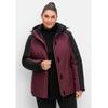 Outdoorjacke SHEEGO "Große Größen", Damen, Gr. 44, rot (bordeaux, schwarz), Obermaterial: 94% Polyester, 6% Elasthan;Futter: 100% Polyester;Wattierung: 100% Polyester, unifarben, casual, figurumspielend normal, Jacken, atmungsaktiv, wasser- und...